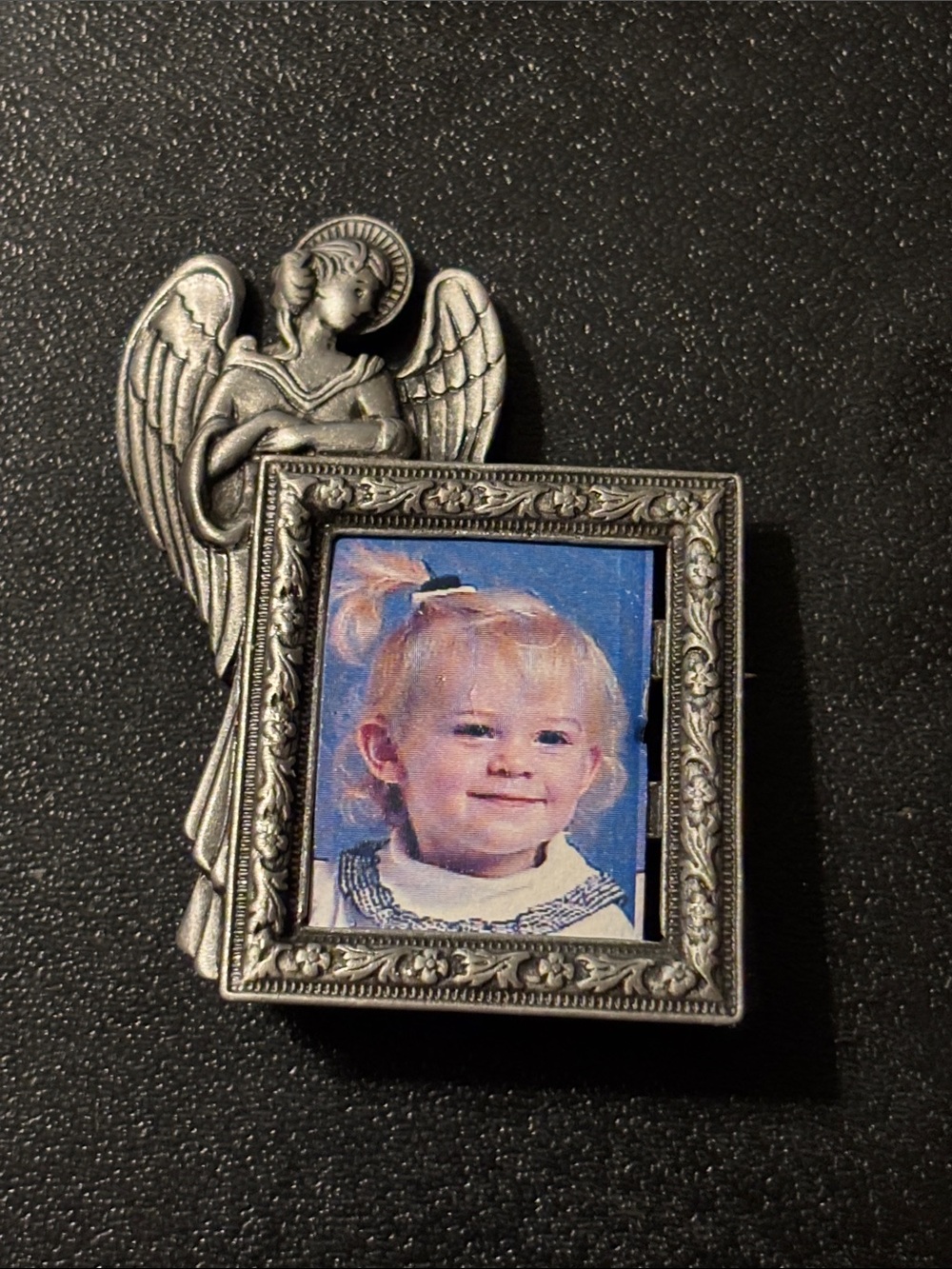 Vintage Angel Frame Brooch Devotion Celestial Brooch Guardian Angel Jewelry